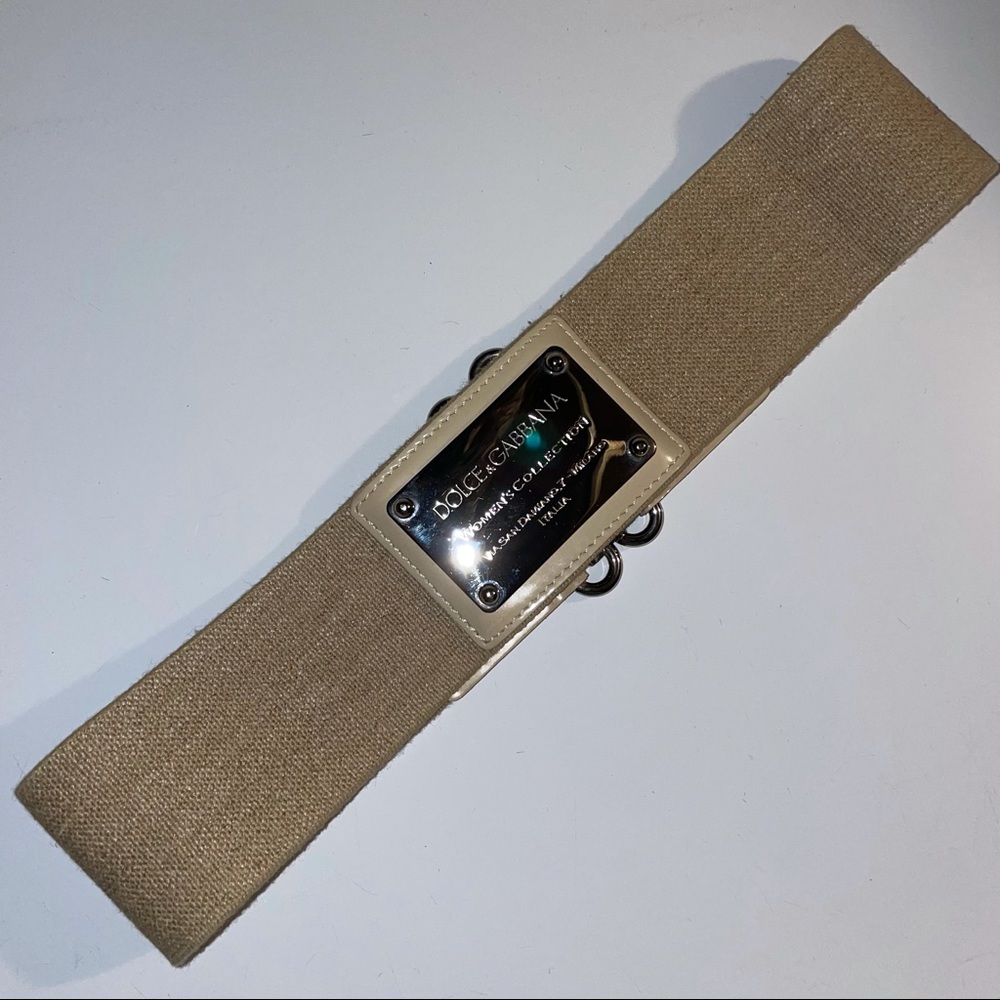 Dolce & Gabbana Beige Canvas Adjustable Belt